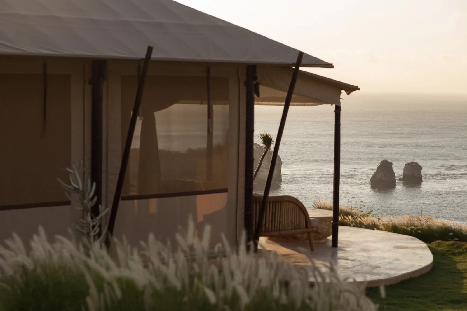 Intaaya tent suite overlooking the ocean at Nusa Penida